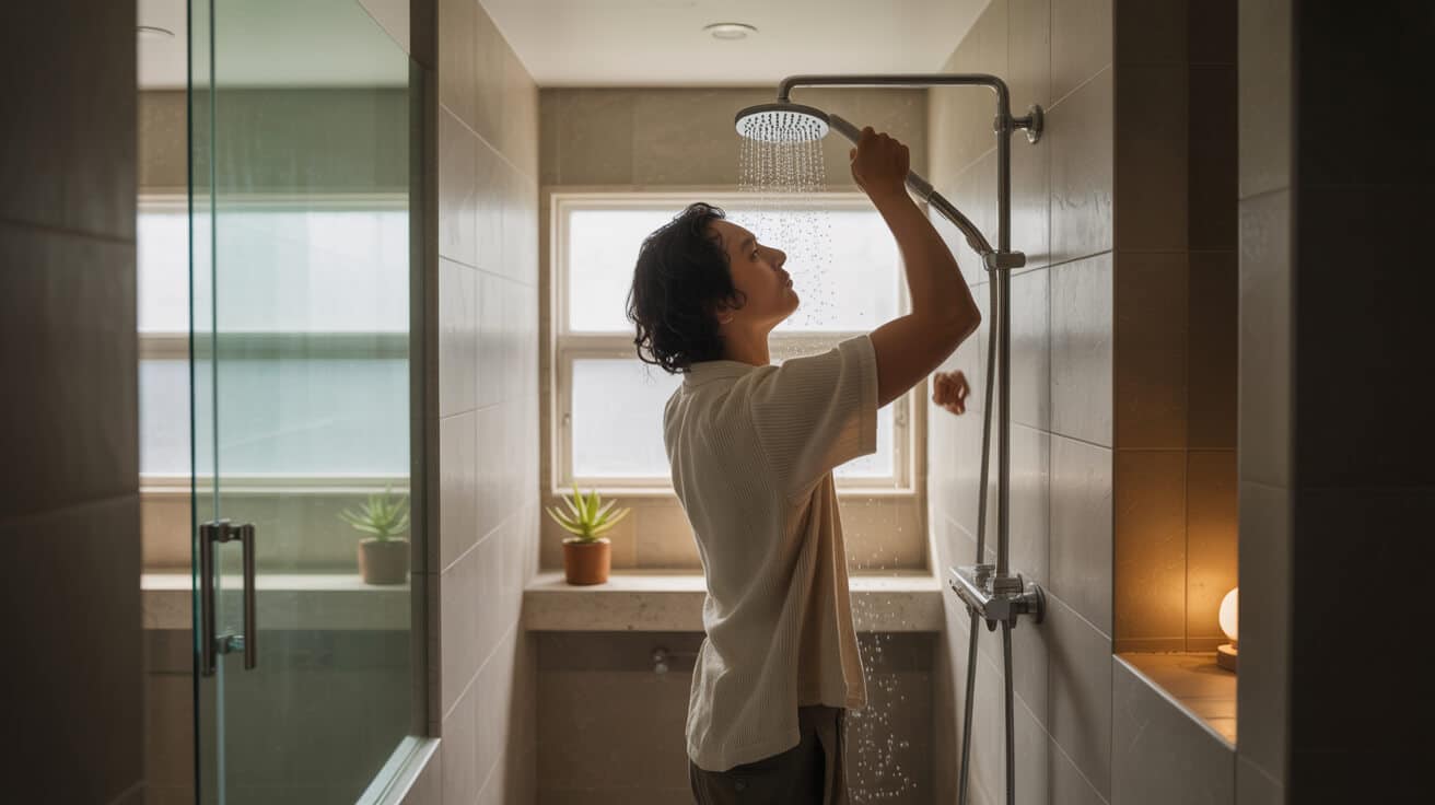 blocked shower head fix