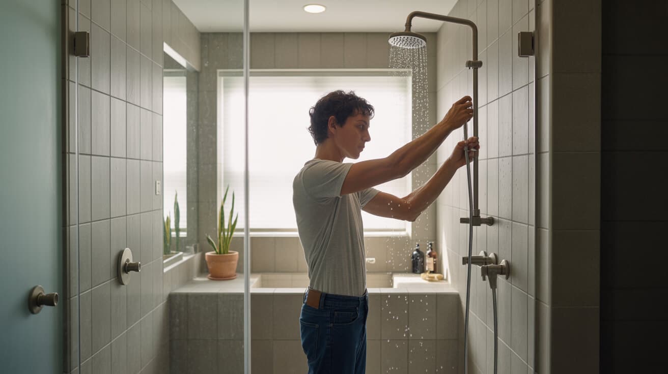 blocked shower head fix