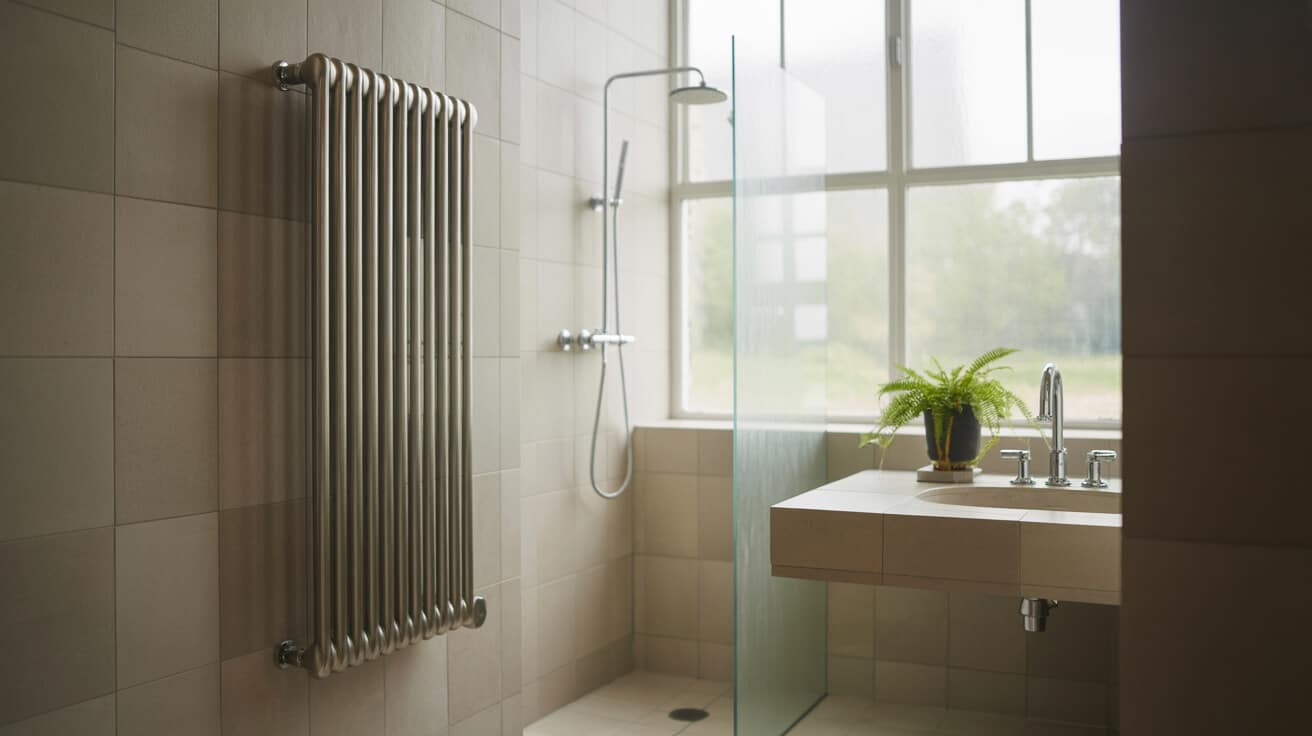column radiator installation