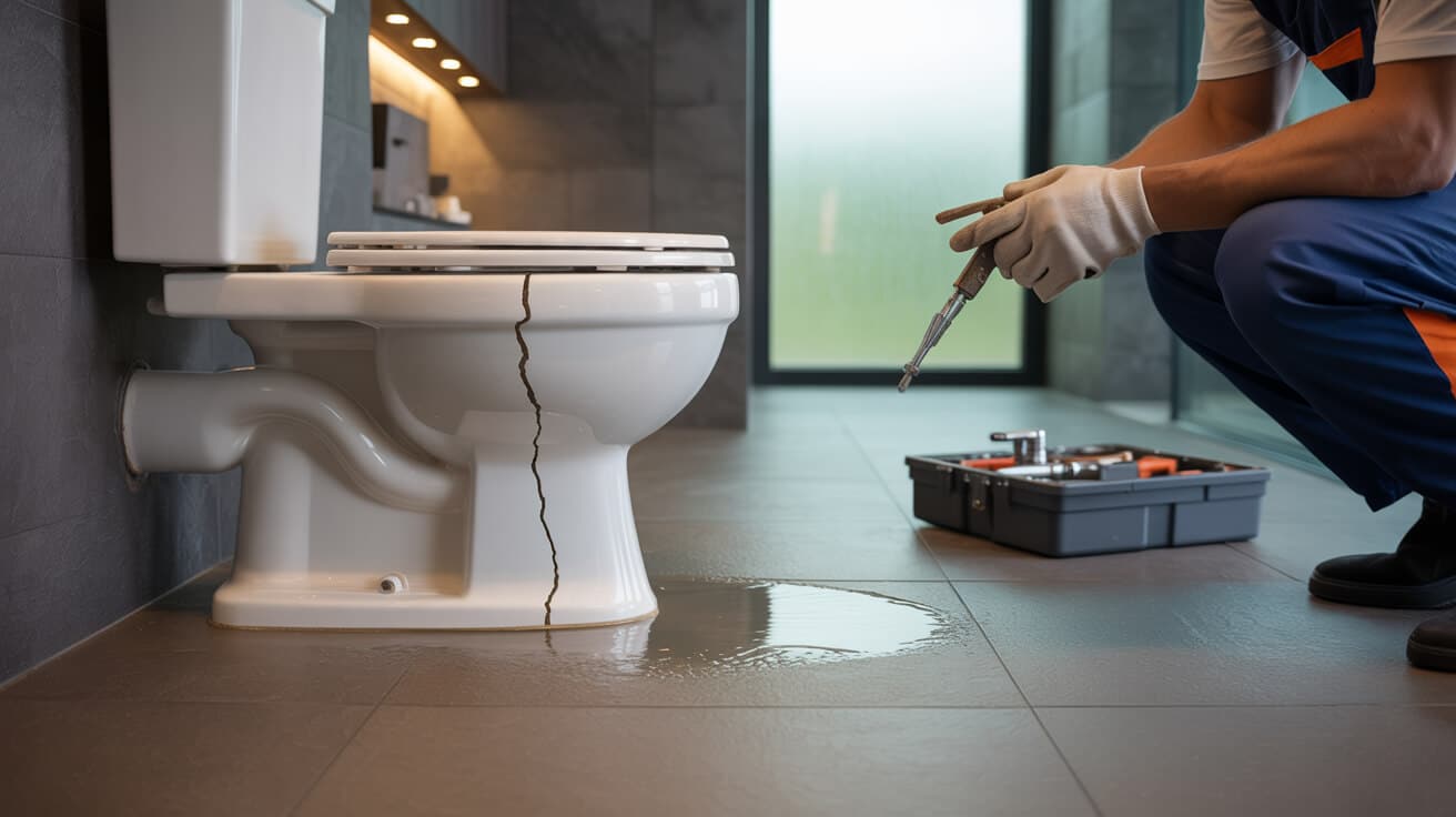 cracked toilet pan repair