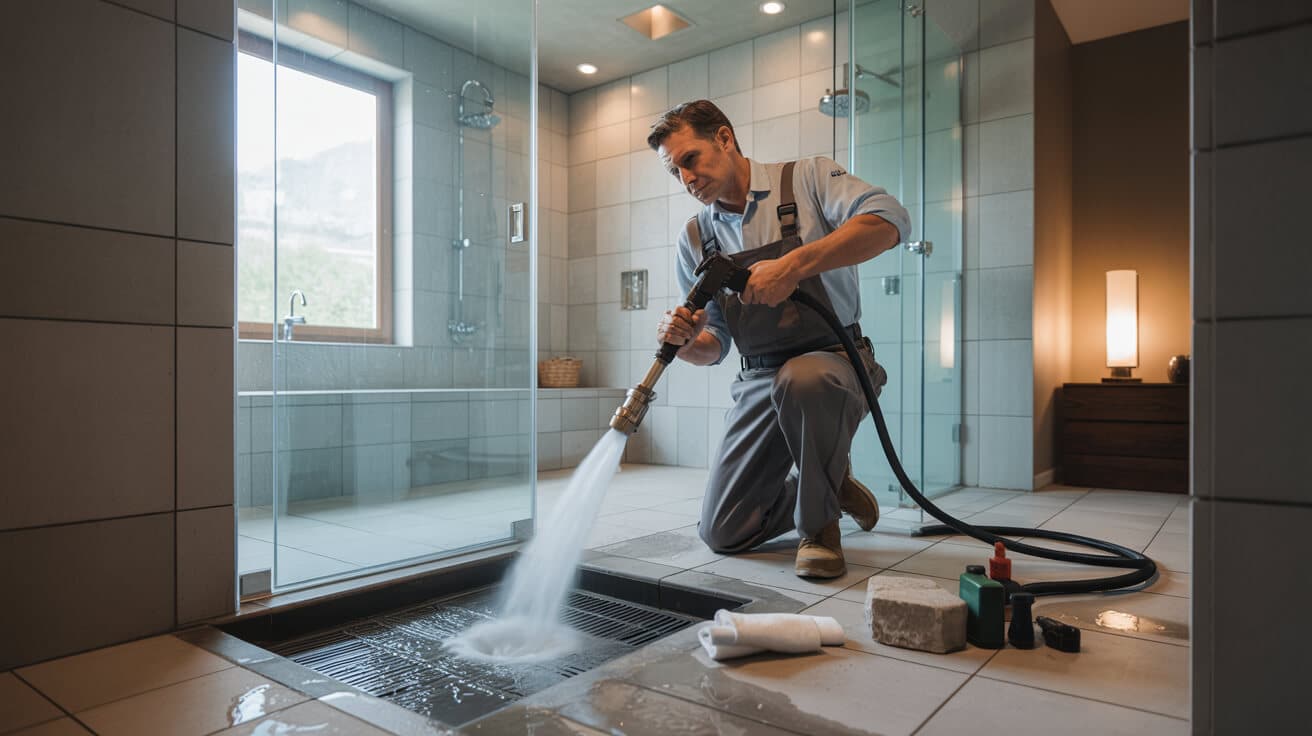 high-pressure drain jet cleaning