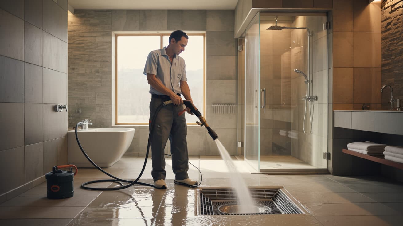 high-pressure drain jet cleaning