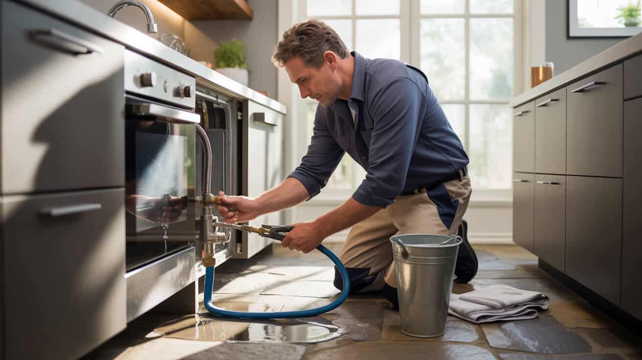leaking dishwasher hose repair
