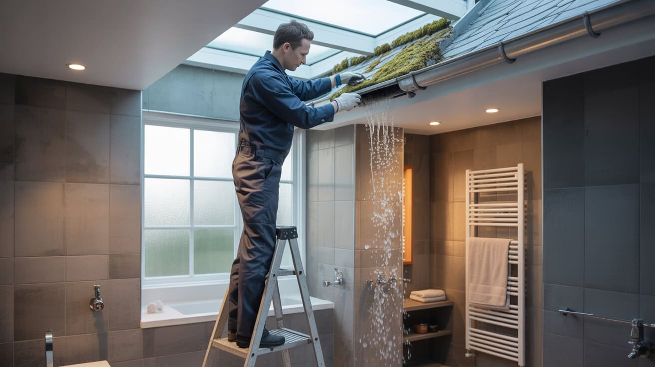 moss debris gutter cleaning