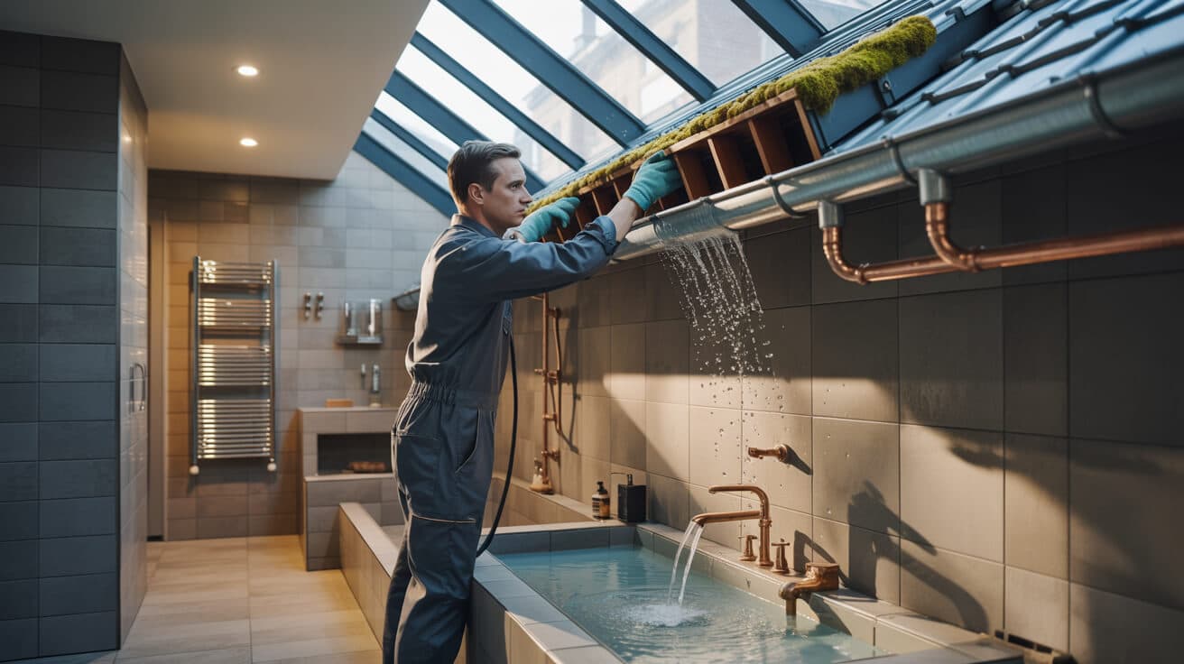 moss debris gutter cleaning