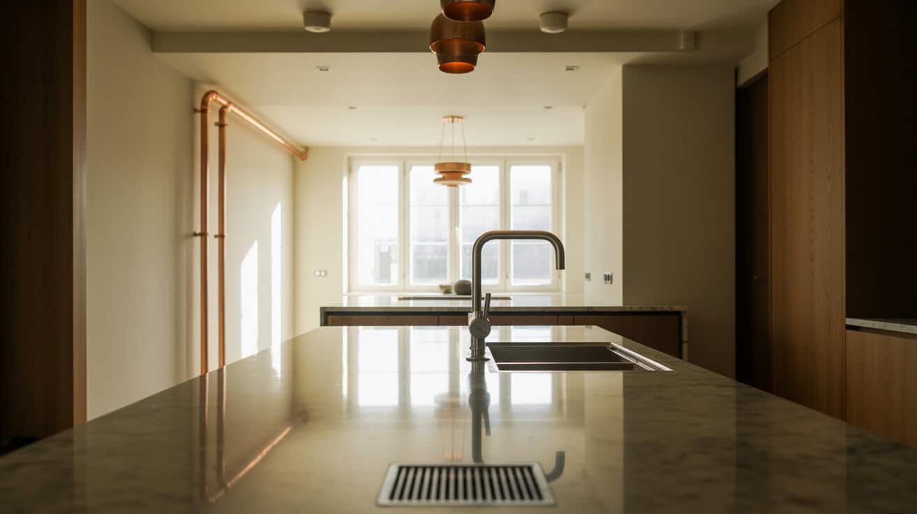open plan area plumbing