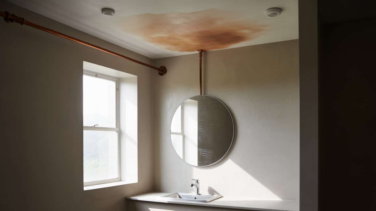 water stains ceiling plumbing