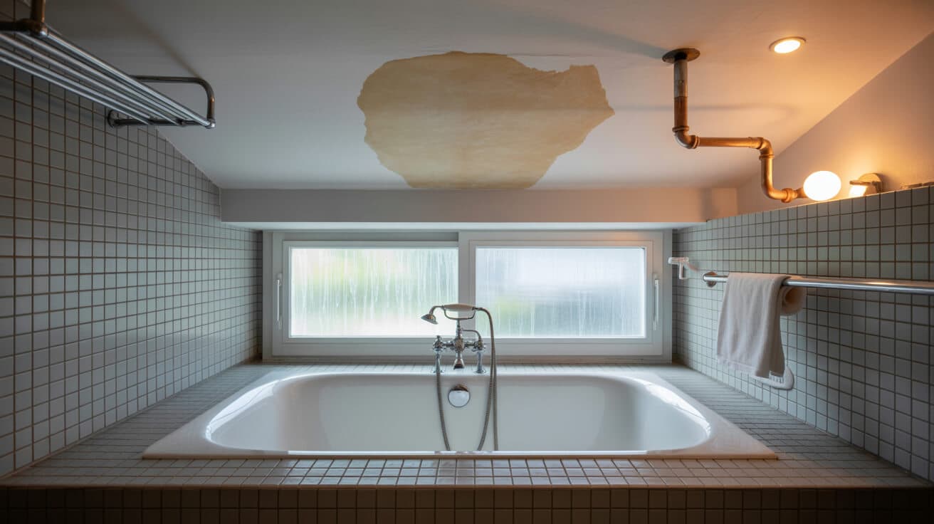 water stains ceiling plumbing